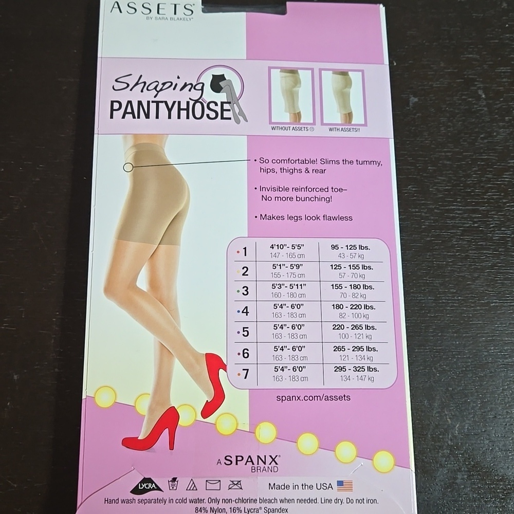Assets Shaping Pantyhose in Black Size 6 NWT - Picture 3 of 3